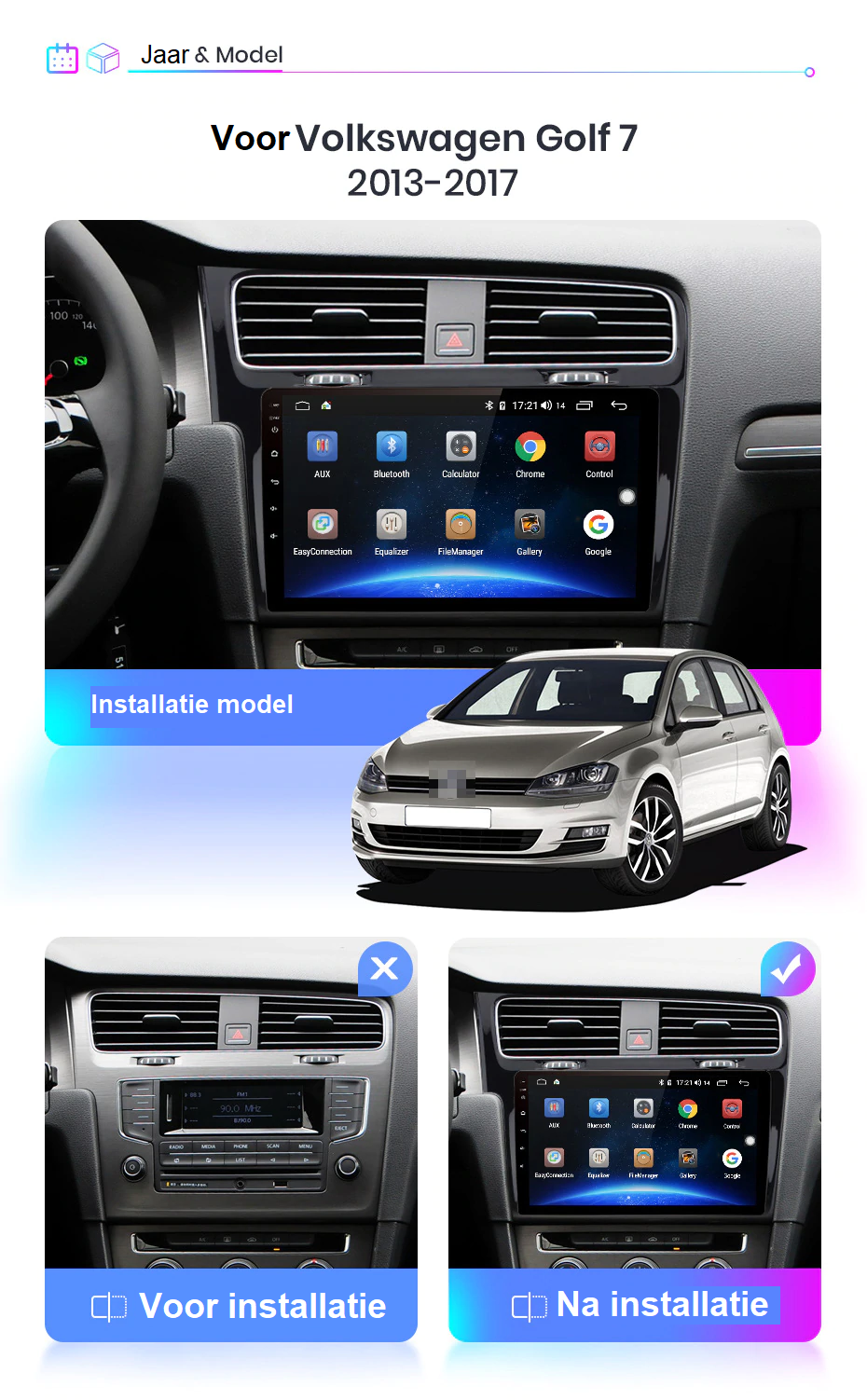 Miniatuur Ongepast Gelijkmatig VW Golf 7 navi multimedia android - Uw auto elektronica specialist